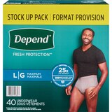 Depend Men's Fresh Protection Incontinence Underwear, L, 40 CT, thumbnail image