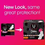U by Kotex Ultra Thing Teen Pads with Wings, Unscented, Overnight, thumbnail image