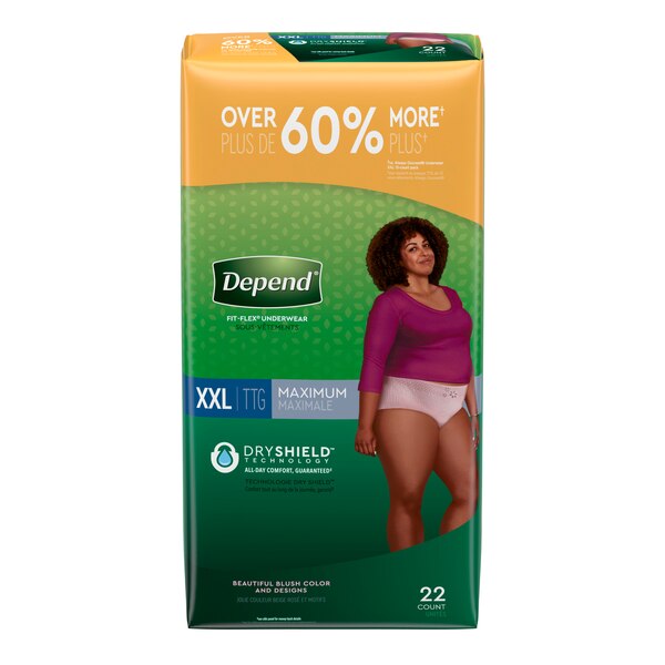 Depend FIT-FLEX Incontinence Underwear for Women Maximum Absorbency