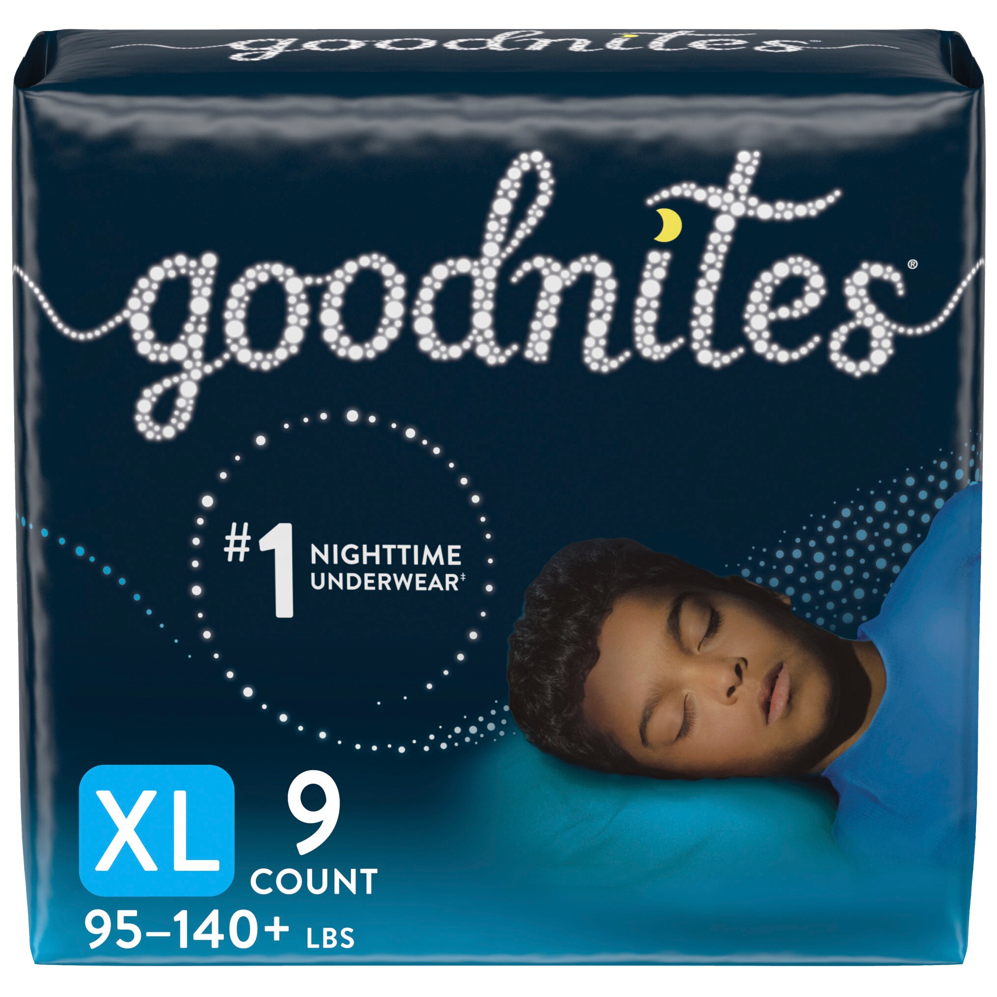 Goodnites Nighttime Bedwetting Underwear, XL (95-140 lb.), 9 CT