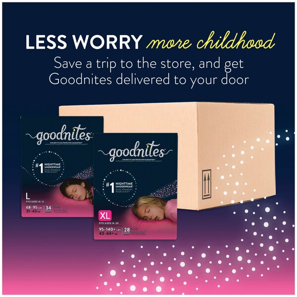 Goodnites Nighttime XL Underwear, 9 CT