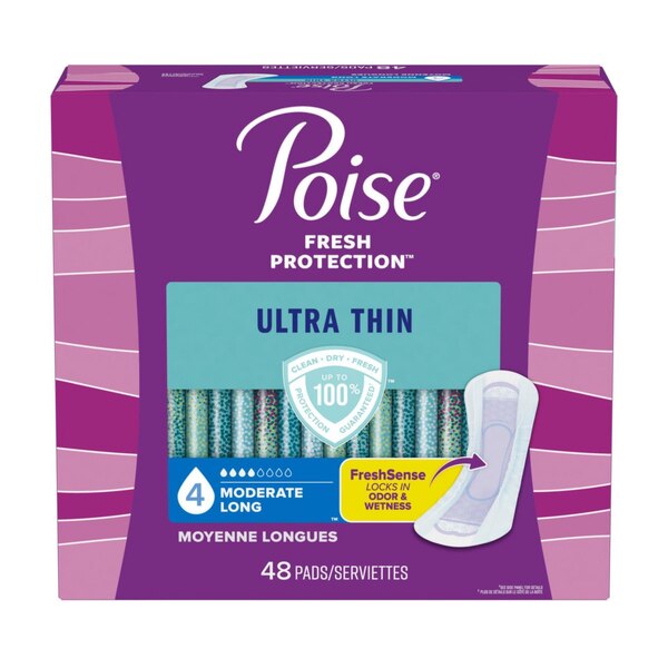Poise Ultra Thin Incontinence Pads Moderate Absorbency