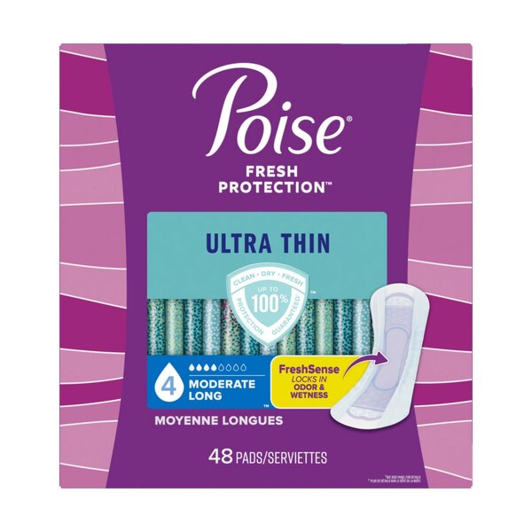 Poise Ultra Thin Incontinence Pads Moderate Absorbency