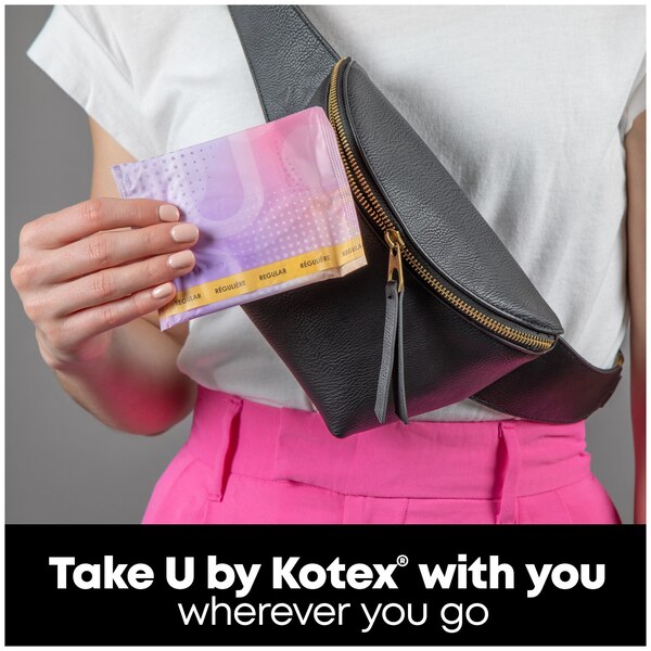 U by Kotex CleanWear Ultra Thin Pads with Wings, Unscented, Regular