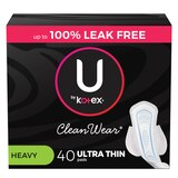 U by Kotex CleanWear Ultra Thin Pads with Wings, Unscented, Heavy, thumbnail image