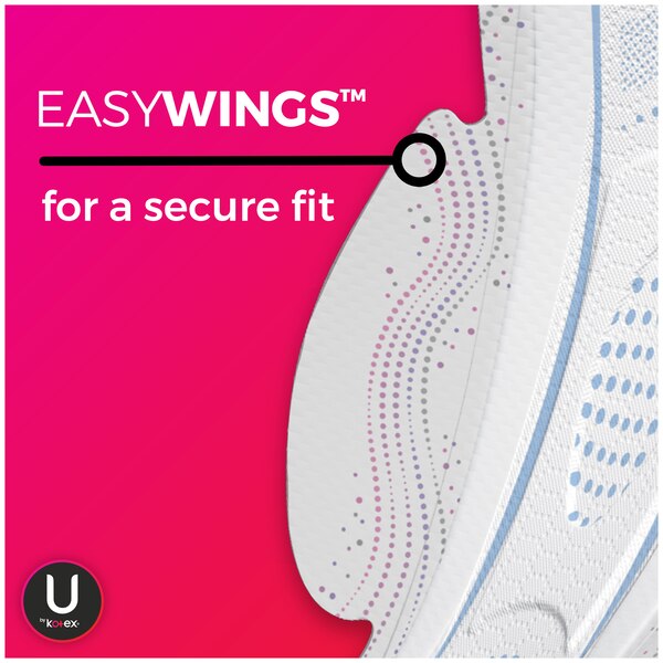 U by Kotex CleanWear Ultra Thin Pads with Wings, Unscented, Heavy