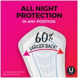 U by Kotex AllNighter Ultra Thin Pads with Wings, Unscented, Overnight, thumbnail image