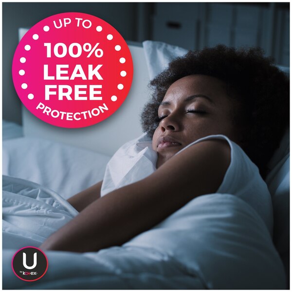 U by Kotex AllNighter Ultra Thin Pads with Wings, Unscented, Overnight