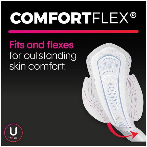 U by Kotex CleanWear Ultra Thin Pads with Wings, Unscented, Regular