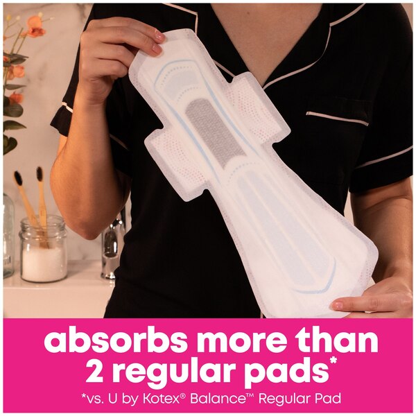 U by Kotex AllNighter Ultra Thin Overnight Pads with Wings, Unscented, 24 CT