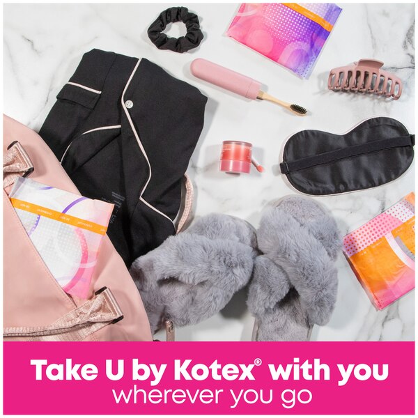 U by Kotex AllNighter Ultra Thin Pads with Wings, Unscented, Overnight