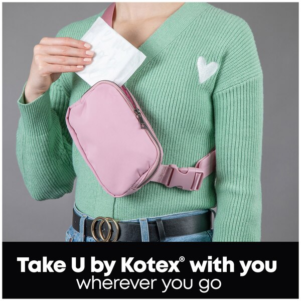 U by Kotex Security Ultra Thin Pads with Wings, Heavy, 32 CT