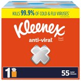 Kleenex Anti-Viral Facial Tissues, Classroom or Office Tissue, 1 Cube Box, 55 Tissues per Box, 3-Ply (55 Total Tissues), thumbnail image