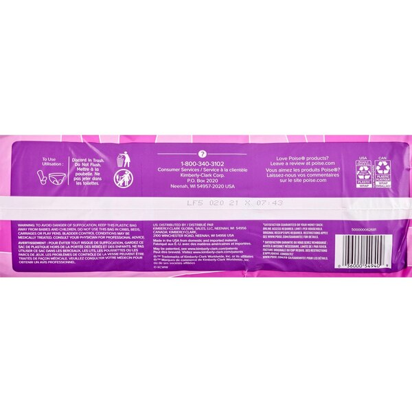 Poise Incontinence Pads Ultra Absorbent Long, 39 CT