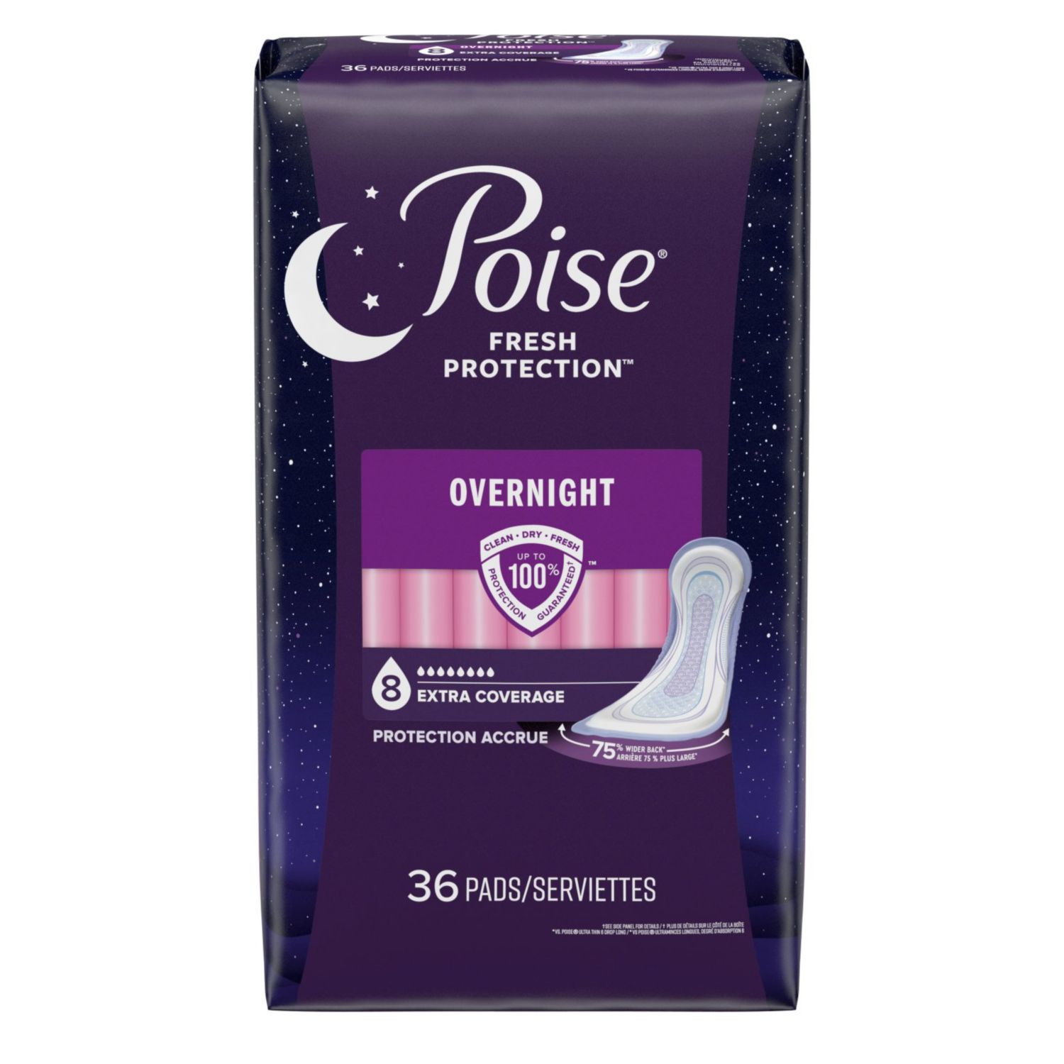 Poise Overnight Postpartum Incontinence Pads, Ultimate Absorbency, 39 CT