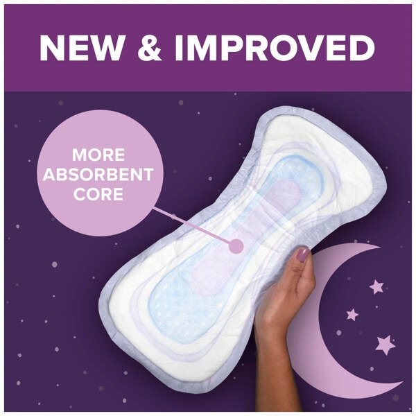 Poise Overnight Postpartum Incontinence Pads, Ultimate Absorbency, 39 CT