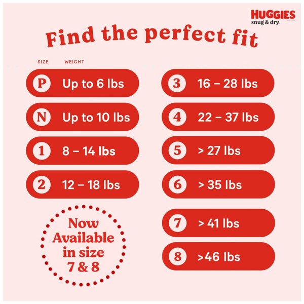 Huggies Snug & Dry Baby Diapers, Size 7 (41+ lbs), 15 CT