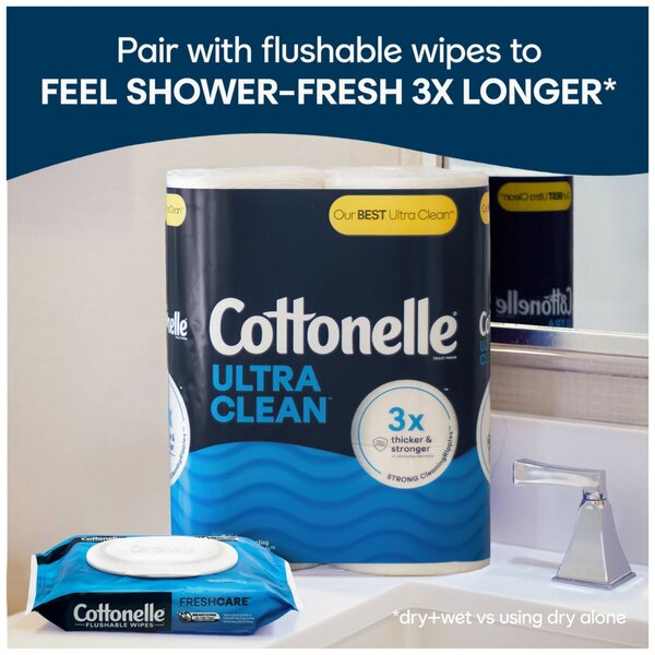 Cottonelle Ultra Clean Toilet Paper, 9 Mega Rolls