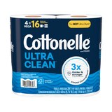 Cottonelle Ultra Clean Toilet Paper, Strong Toilet Tissue, 4 Mega Rolls, thumbnail image