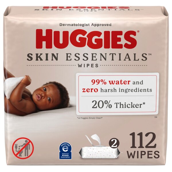 HUGGIES SKIN ESSENTIALS BABYWIPE RGD FLPTP 112CT