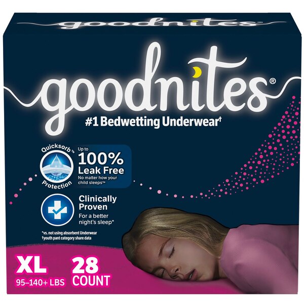 GOODNITES GIGAPK YOUTH PANT XL GIRL 28CT