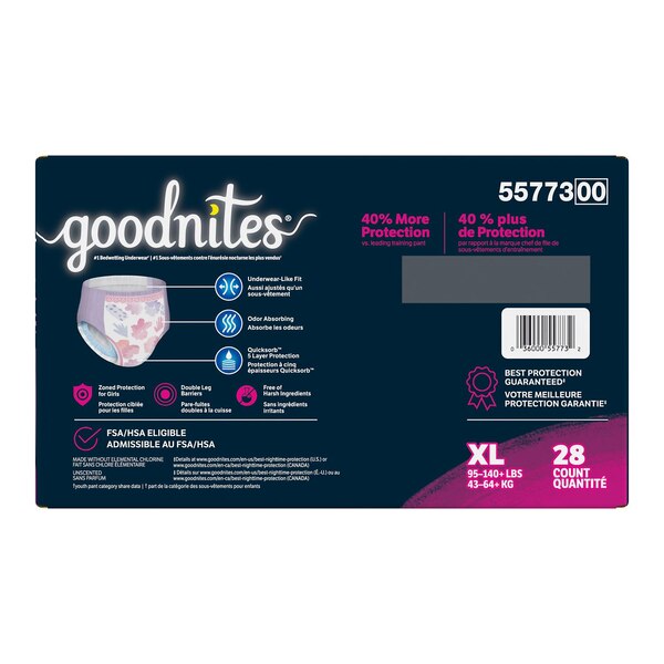 GOODNITES GIGAPK YOUTH PANT XL GIRL 28CT