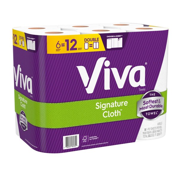 Viva Signature Cloth Double Roll Paper Towels, 6 ct
