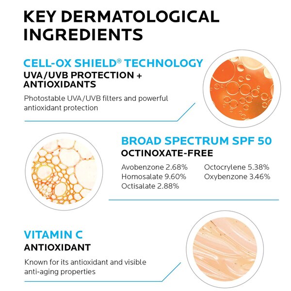 La Roche-Posay Anthelios AOX Antioxidant Face Serum Sunscreen, SPF 50, 1 OZ
