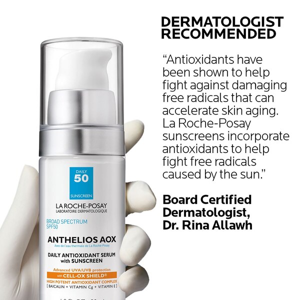 La Roche-Posay Anthelios AOX Antioxidant Face Serum Sunscreen, SPF 50, 1 OZ
