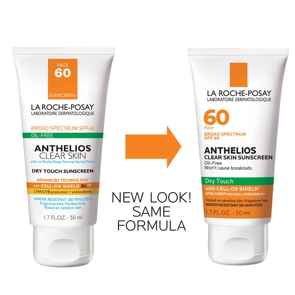 La Roche-Posay Anthelios Clear Skin Face Sunscreen, Dry Touch SPF 60, 1.7 OZ