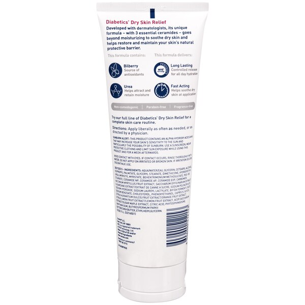 CeraVe - Crema humectante para el alivio de la piel seca en diabéticos, hidratación durante 48 horas, 8 oz