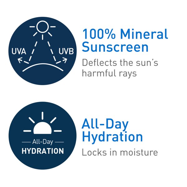CeraVe Hydrating Sunscreen Lotion, Mineral Body Sunscreen, 5 OZ