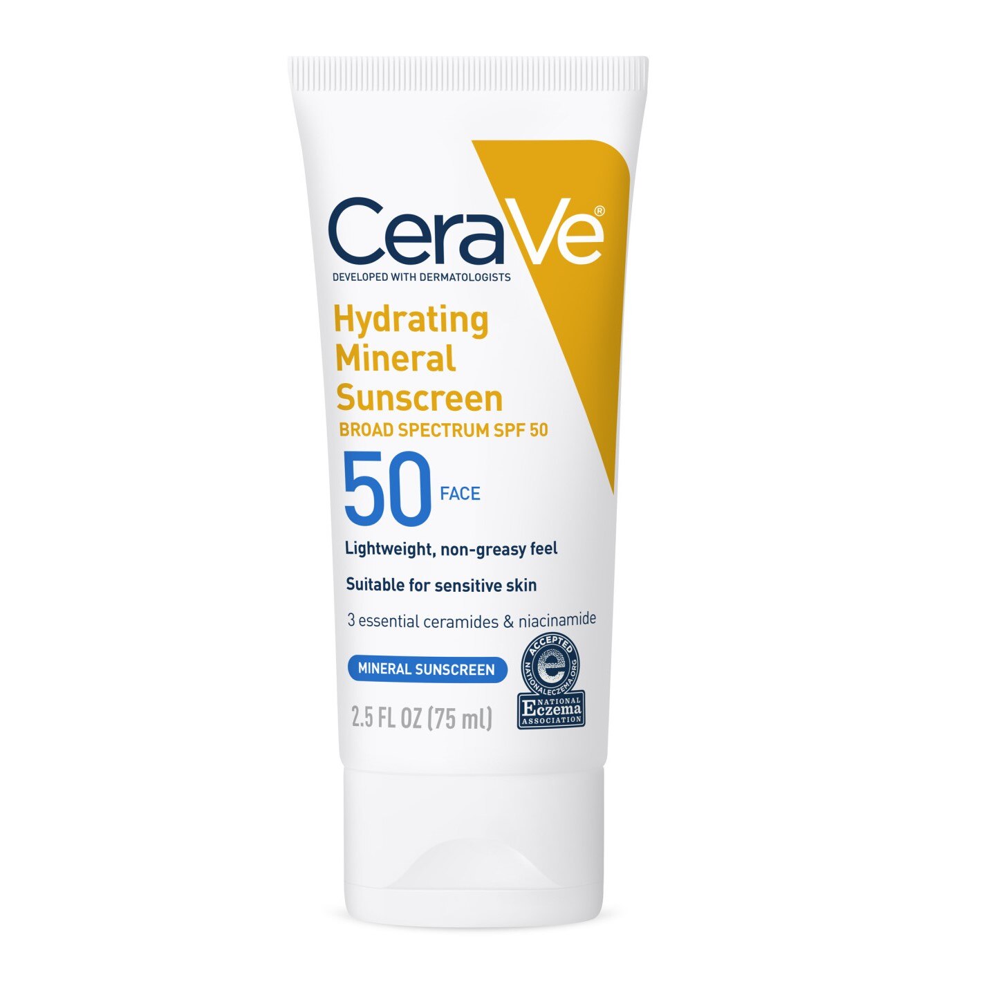 CeraVe Mineral Hydrating Sunscreen for Face with Zinc Oxide, Titanium Dioxide & Hyaluronic Acid, 2.5 OZ