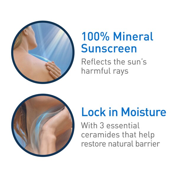CeraVe Hydrating Sunscreen Lotion, Mineral Face Sunscreen, 2.5 OZ