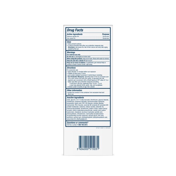 CeraVe Hydrating Sunscreen Lotion, Mineral Face Sunscreen, 2.5 OZ