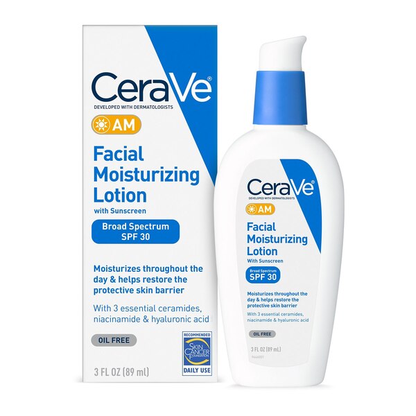 CeraVe AM Face Moisturizer with SPF 30,  for Oily to Dry Skin