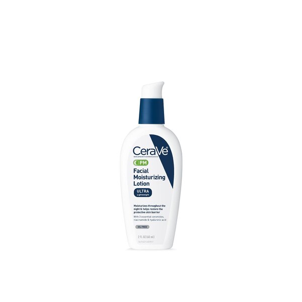 CeraVe PM Facial Moisturizing Lotion, Night Cream with Hyaluronic Acid & Niacinamide, Oil-Free, 2 OZ