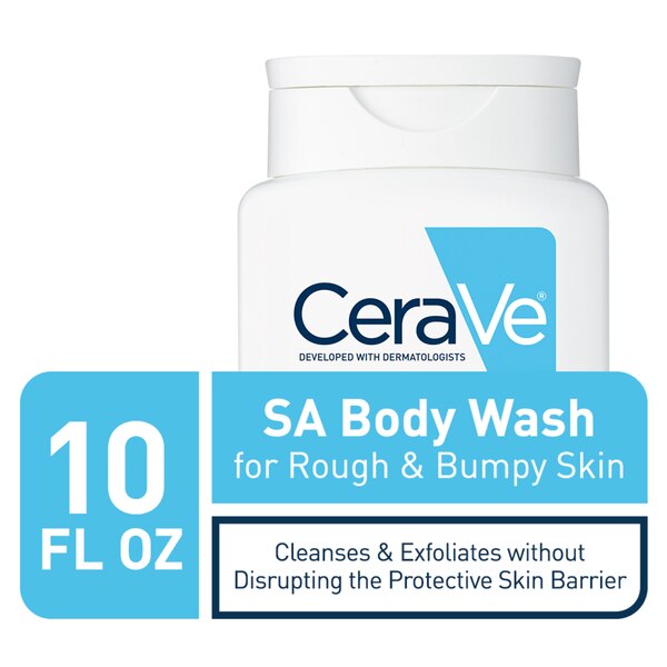 CeraVe SA Body Wash, Gentle Exfoliating Cleanser With Salicylic Acid For Rough And Bumpy Skin, 10 OZ