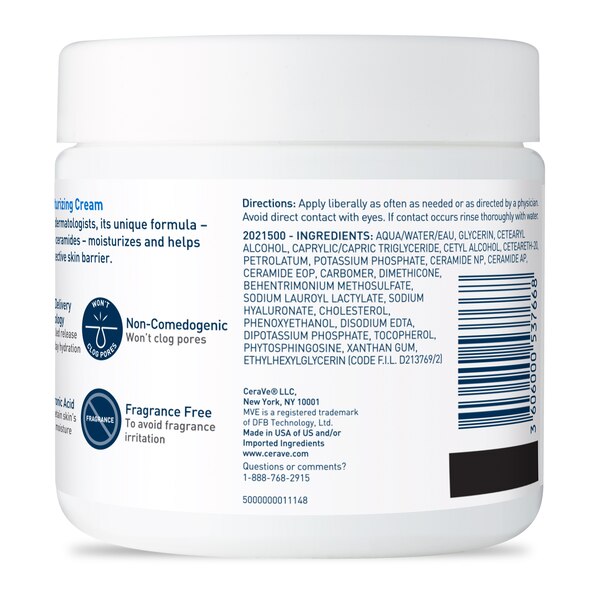 CeraVe Moisturizing Cream, Body and Face Moisturizer, 16 OZ