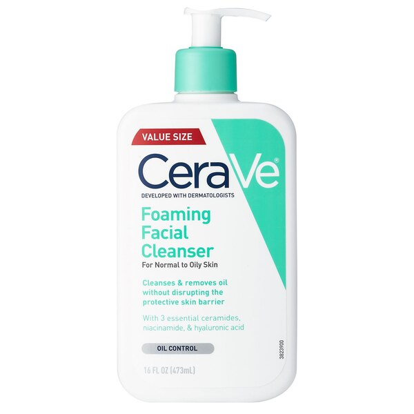 CeraVe Daily Face Wash, Foaming Cleanser for Normal to Oily Skin with Essential Ceramides & Niacinamide