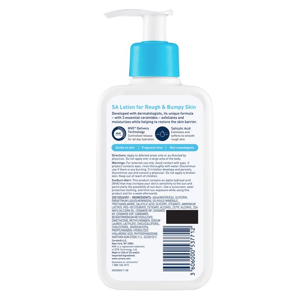 CeraVe SA Lotion, Lightweight Exfoliating Body Lotion With Salicylic Acid For Rough & Bumpy Skin