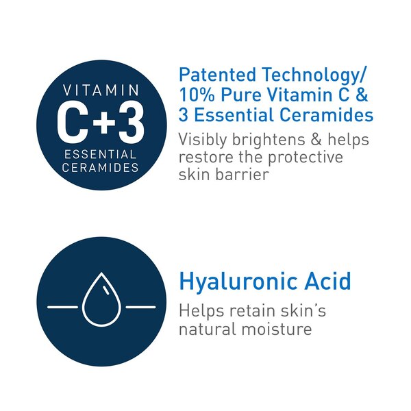 CeraVe Vitamin C Face Serum with Hyaluronic Acid 10% Vitamin C, 1 OZ