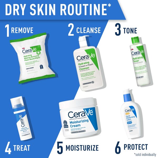 CeraVe Hydrating Cream-to-Foam Facial Cleanser with Hyaluronic Acid