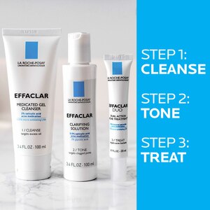 La Roche-Posay Effaclar Acne Treatment System, Salicylic Acid , Refining Toner, and Benzoyl Peroxide; for Sensitive Skin