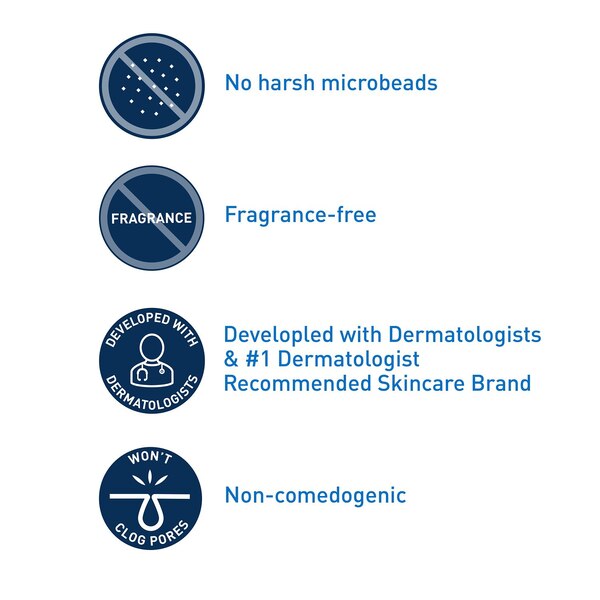 CeraVe Face Renewing SA Cleanser, Salicylic and Hyaluronic Acid, Niacinamide & Ceramides