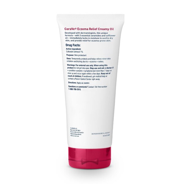 Cerave Eczema Relief Creamy Oil, Lightweight Body Moisturizing Lotion for Eczema Skin with Colloidal Oatmeal, 3.4 oz
