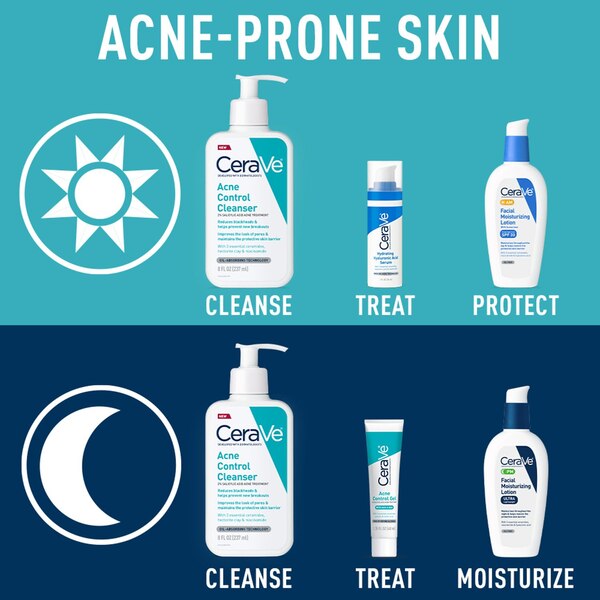 CeraVe Salicylic Acid Acne Treatment Gel for Face with AHA Glycolic and Lactic Acid