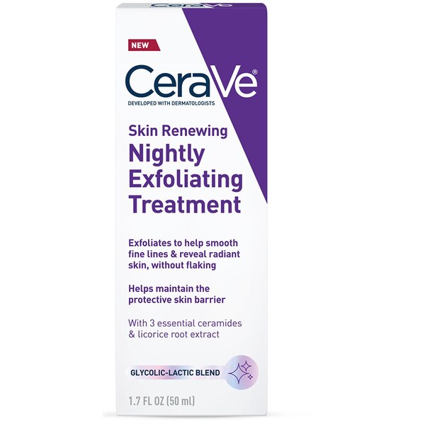 CeraVe Skin Renewing Glycolic Nightly Exfoliating Treatment, 1.7 OZ
