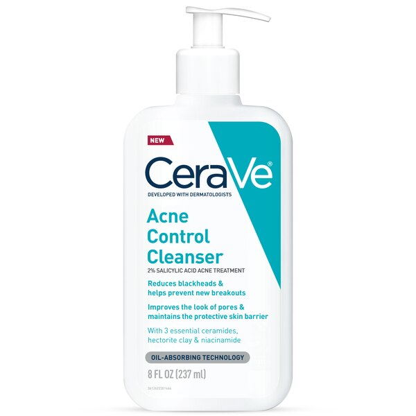 CeraVe Acne Control Face Cleanser, 2% Salicylic Acid Acne Treatment