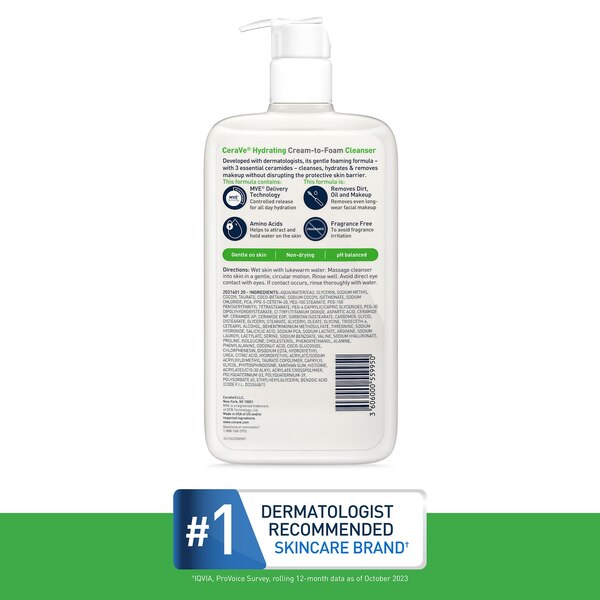 CeraVe Hydrating Cream-to-Foam Cleanser